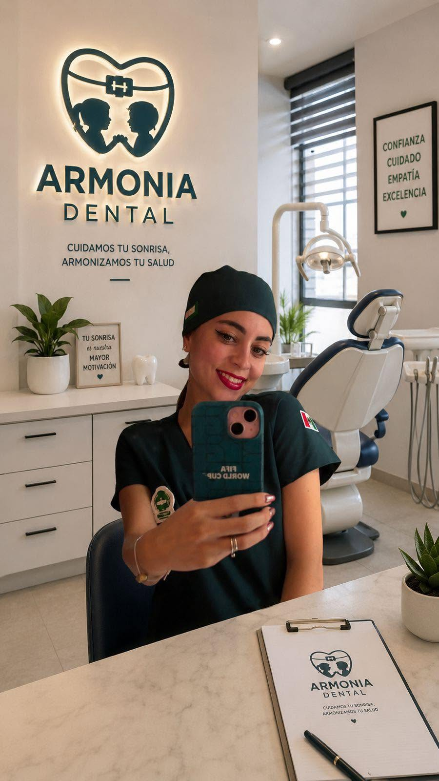 Fotografía proporcionada de Monserrat en el consultorio Armonía